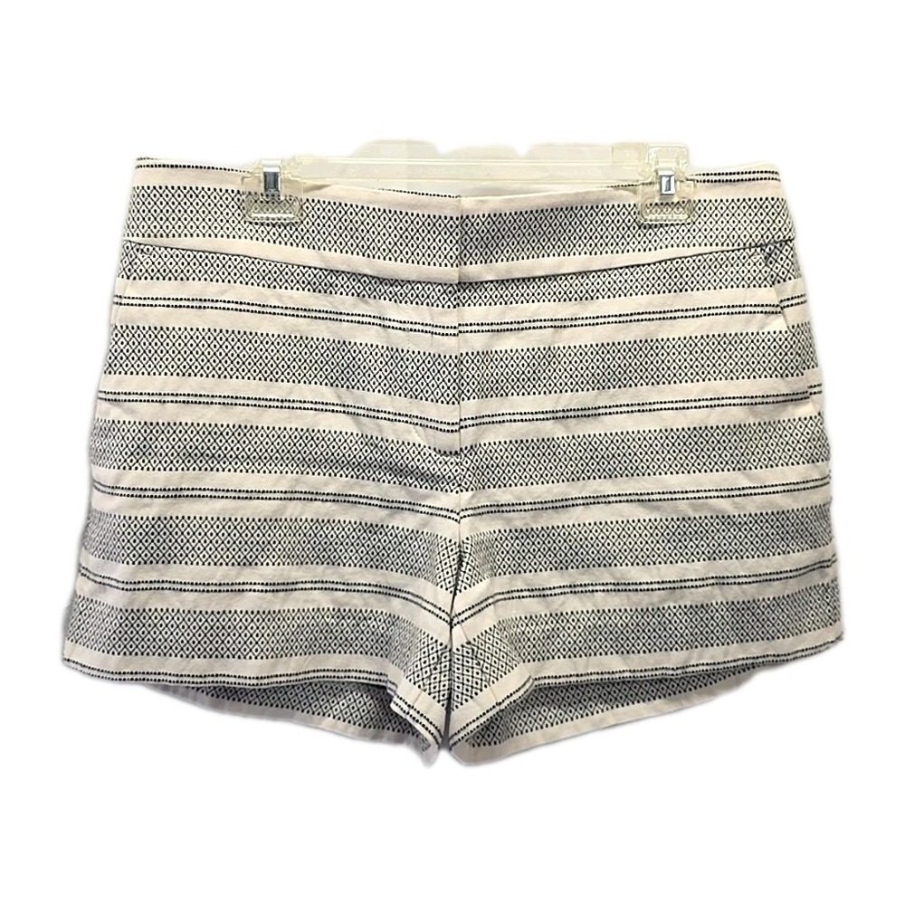 NWT Loft Black White Striped Textured Shorts Casual Classic Womens sz 8 Preppy